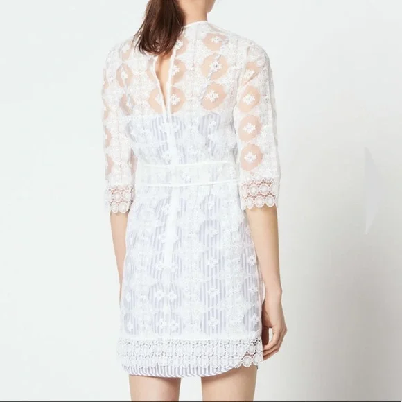 Sandro Paris All Over Lace Mini Layered Dress